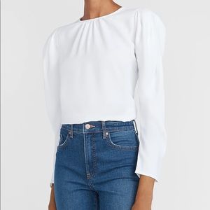Express pleated puff sleeve top